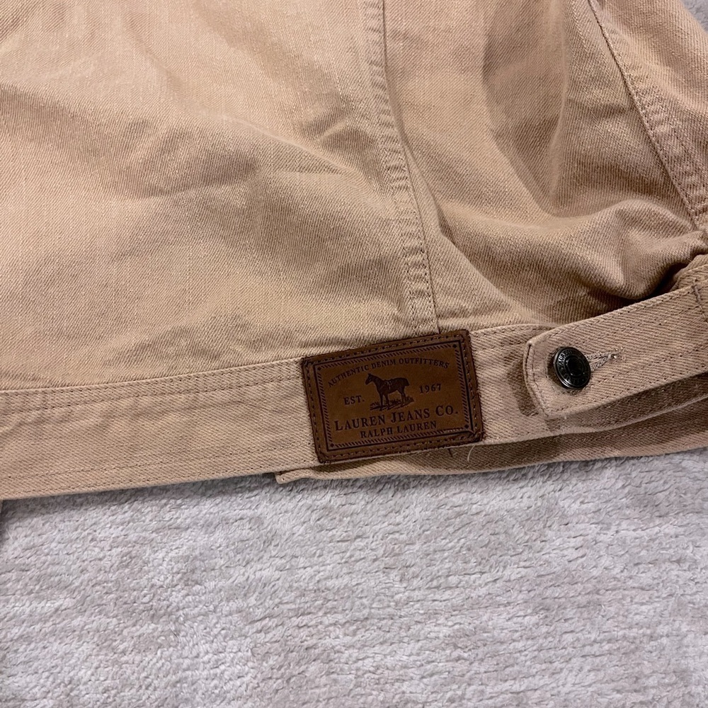 LAUREN JEANS CO Bedford Riding Tan Corduroy Collar Button Denim Jacket SZ P/L - Picture 8 of 8
